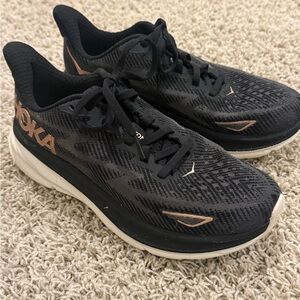 HOKA Women's Black Rose Gold Running Shoes